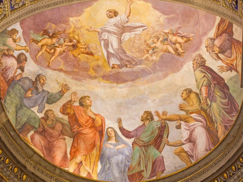 Jesus ascending to Heaven