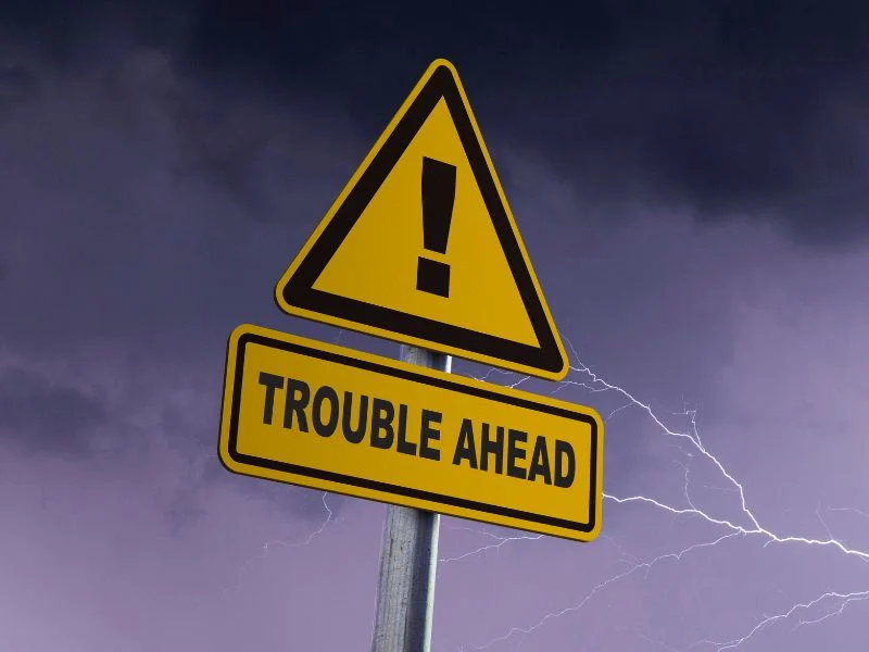 Trouble Ahead Sign