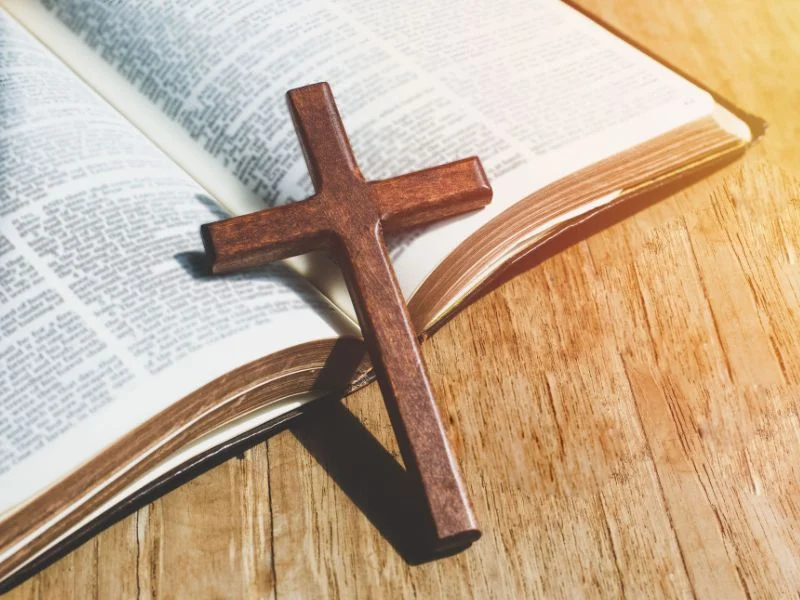Holy Bible and cross