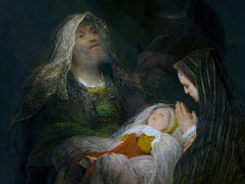 Simeon holding the baby Jesus