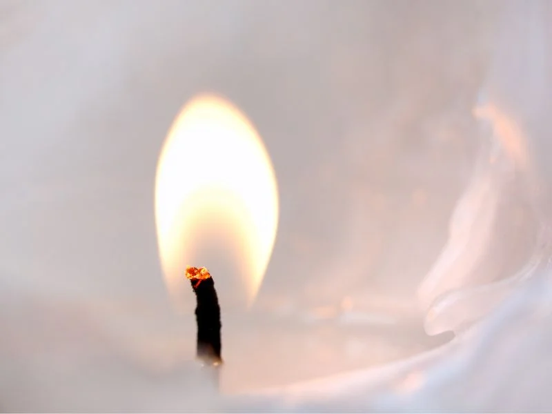 flame on a lit candle