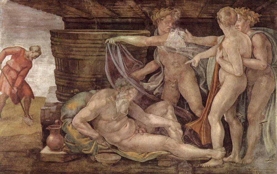 The Drunkenness of Noah by Michelangelo
